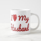 夫のかわいい赤文字 ジャンボコーヒーマグカップ (右)