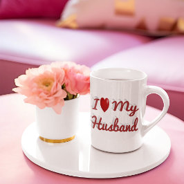 夫のかわいい赤文字 ジャンボコーヒーマグカップ