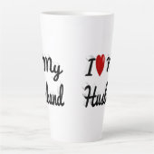 夫のかわいい黒が大好き カフェラテマグ (正面)