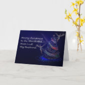 夫のきらめくクリスマスカード カード (黄色い花)