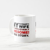 夫のすごい妻 楽しいマグカップ コーヒーマグカップ (正面左)