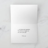 夫のための美しいサンセットバレンタイン シーズンカード (内部)