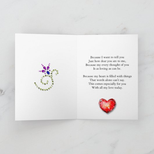 夫のための美しい百合記念日カード カード (内部)