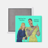 夫のエプロンレトロマグネットを結おもしろいぶ妻 マグネット (正面/裏面)