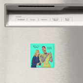 夫のエプロンレトロマグネットを結おもしろいぶ妻 マグネット (インサイチュ (食洗機))