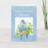 夫のオウムのカップルの鳥のためのおもしろいな誕生日 カード (正面)