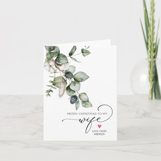 夫のカードから妻へのメリークリスマス カード (正面)