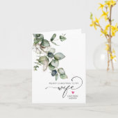 夫のカードから妻へのメリークリスマス カード (黄色い花)