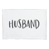 夫のグラフィック白黒タイポグラフィ 枕カバー (正面)