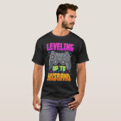 夫のシャツの新郎のゲーマー結婚Eまでレベリング Tシャツ (正面フル)