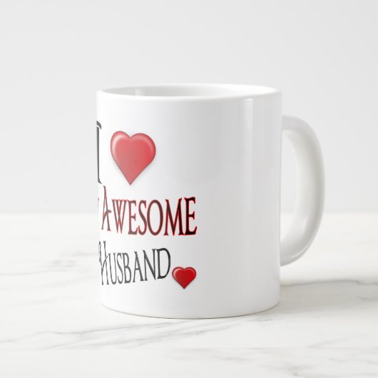 夫のジャンボマ素晴らしグクリスマスギフトが大好き ジャンボコーヒーマグカップ (正面右)