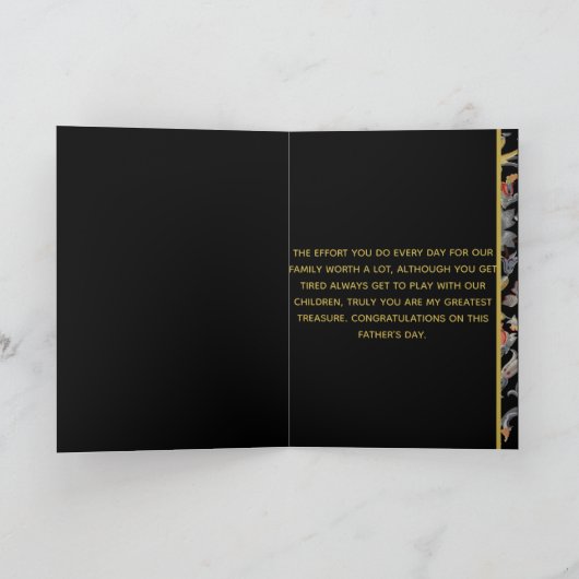 夫のタイポグラフィの父の日  シーズンカード (内部)