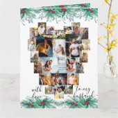 夫のハートフォトコラージホリーとミスタントー カード (黄色い花)