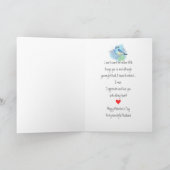 夫のバレンタイン愛ブルーバードの鳥の芸術 シーズンカード (内部)