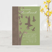 夫のバースデー・カード-誕生日の挨拶状のための カード (黄色い花)