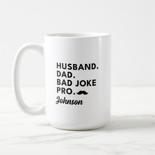 夫のパパのおもしろい冗談パパの父の日の贈り物 コーヒーマグカップ (左)