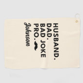 夫のパパのおもしろい冗談パパの父の日の贈り物 ゴルフタオル (横)