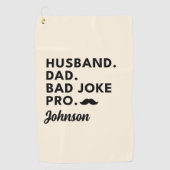 夫のパパのおもしろい冗談パパの父の日の贈り物 ゴルフタオル (正面)