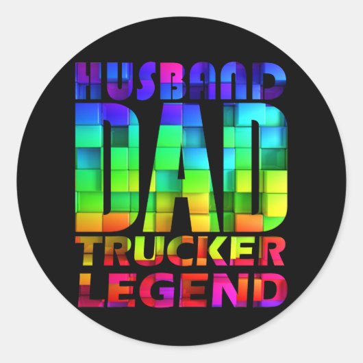 夫のパパトラック運転手の伝説パパ父の日 ラウンドシール (正面)