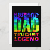 夫のパパトラック運転手の伝説パパ父の日 招待状 (正面/裏面)