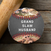 夫のパーソナライズされた写真グレー 野球ボール