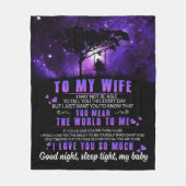 夫のパーソナライズされた贈り物から妻への手紙 フリースブランケット (正面)