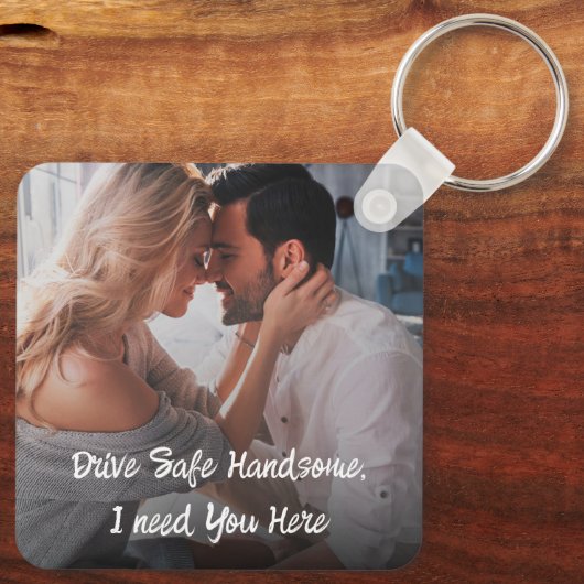 夫のボーイフレンドに安全な贈り物をドライブ写真 キーホルダー (裏面)