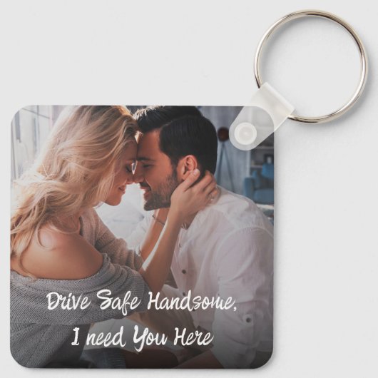 夫のボーイフレンドに安全な贈り物をドライブ写真 キーホルダー (裏面)