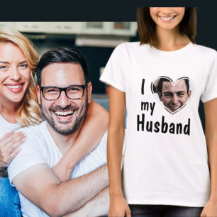夫の写真が大好きハート Tシャツ