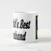 夫の写真とブラック文字ジャイアントコーヒーマグ ジャンボコーヒーマグカップ (正面)