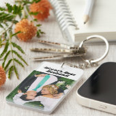 夫の写真と黒の文字 キーホルダー (正面右)