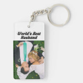 夫の写真と黒の文字 キーホルダー (裏面)