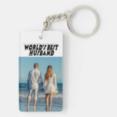 夫の写真と黒の文字 キーホルダー (裏面)