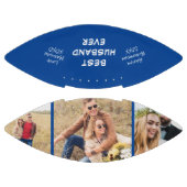 夫の写真パーソナライズされた青 アメリカンフットボール (パネル)