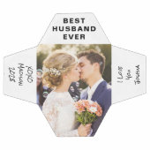 夫の写真パーソナライズされた サッカーボール (フラット)