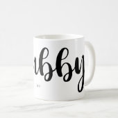 夫の原稿のピンクのハート コーヒーマグカップ (正面右)