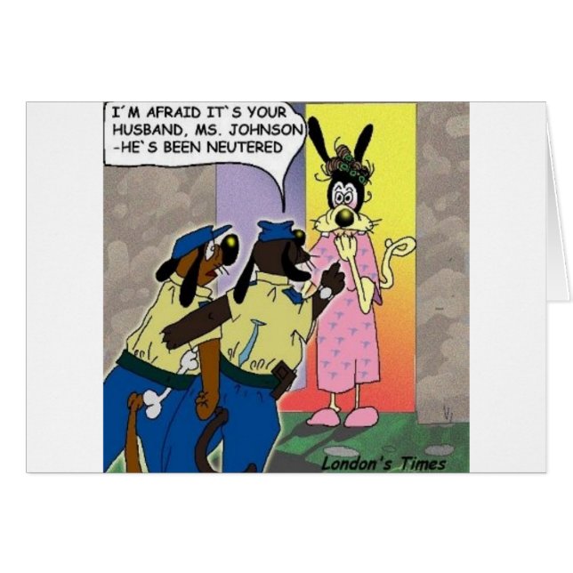 夫の去勢おもしろい犬または警察のギフト&ティー (正面横)