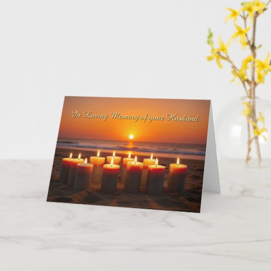 夫の命日 追悼 カード (黄色い花)