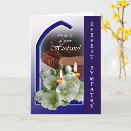 夫の喪失 – 失われた場合の哀悼の意 カード (黄色い花)