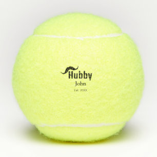 夫の夫の名前を追加する日付年の口ひげシンプルの テニスボール