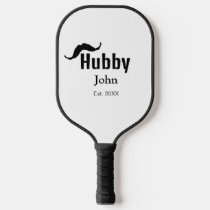夫の夫の名前を追加する日付年の口ひげシンプルの ピックルボールラケット