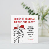 夫の妻のおもしろいボーイフレンド用クリスマスカード シーズンカード (スタンド正面)