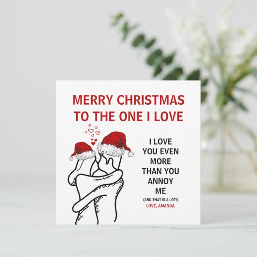 夫の妻のおもしろいボーイフレンド用クリスマスカード シーズンカード (スタンド正面)