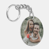 夫の妻のカスタム写真の配偶者自分で作成 キーホルダー (正面左)