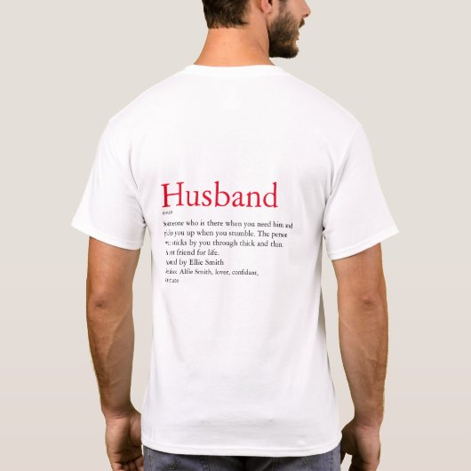 夫の妻の結婚定義/記念日 Tシャツ (裏面)