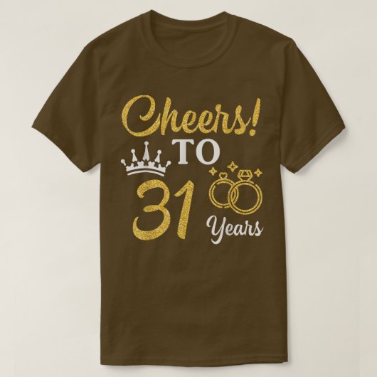夫の妻ビールワイン応援を飲んで31年 Tシャツ (デザイン正面)