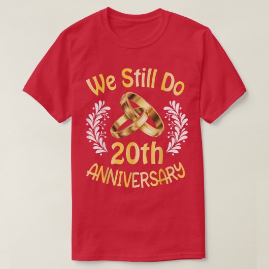夫の妻結婚した20年私たちはまだ20番目のアン Tシャツ (デザイン正面)