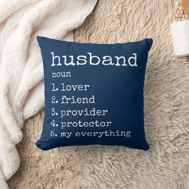 夫の定義のアニバーサリーギフトピロー クッション (Blanket)