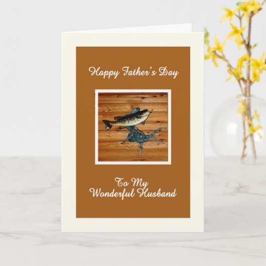 夫の小さい口の低音のための父の日カード カード (黄色い花)