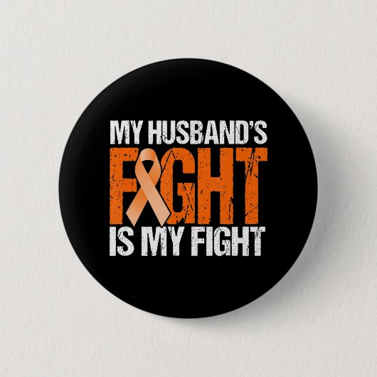 夫の戦いは私の白血病認識度 缶バッジ (正面)